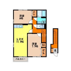 ルミエール山下B棟の物件間取画像